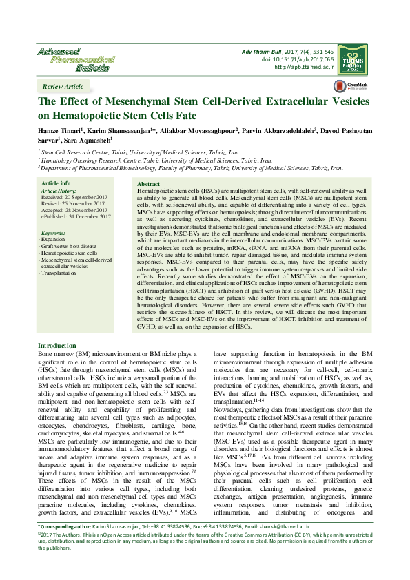 (PDF) The Effect of Mesenchymal Stem Cell-Derived Extracellular ...