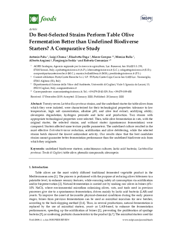 (PDF) Do Best-Selected Strains Perform Table Olive Fermentation Better ...
