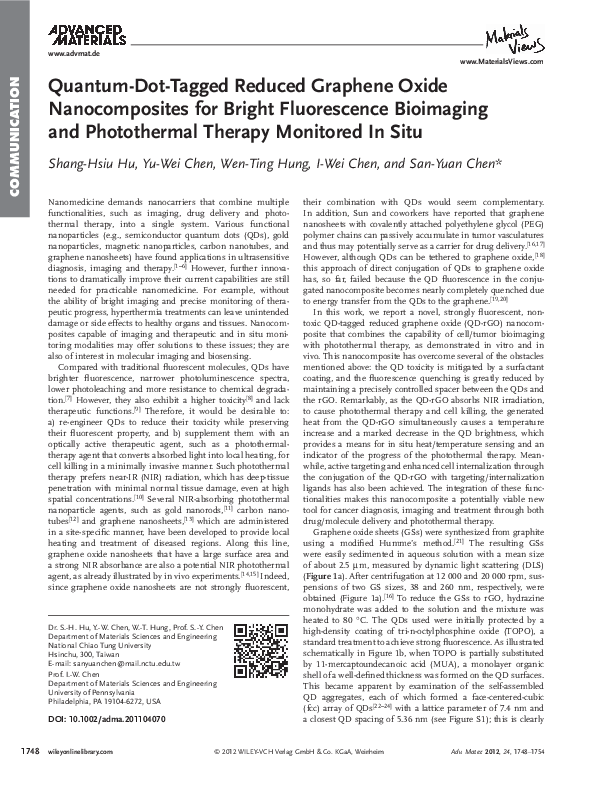 (PDF) Quantum-Dot-Tagged Reduced Graphene Oxide Nanocomposites for ...