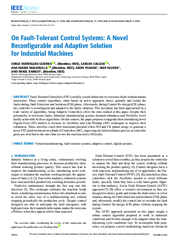 (PDF) On Fault-Tolerant Control Systems: A Novel Reconfigurable and ...