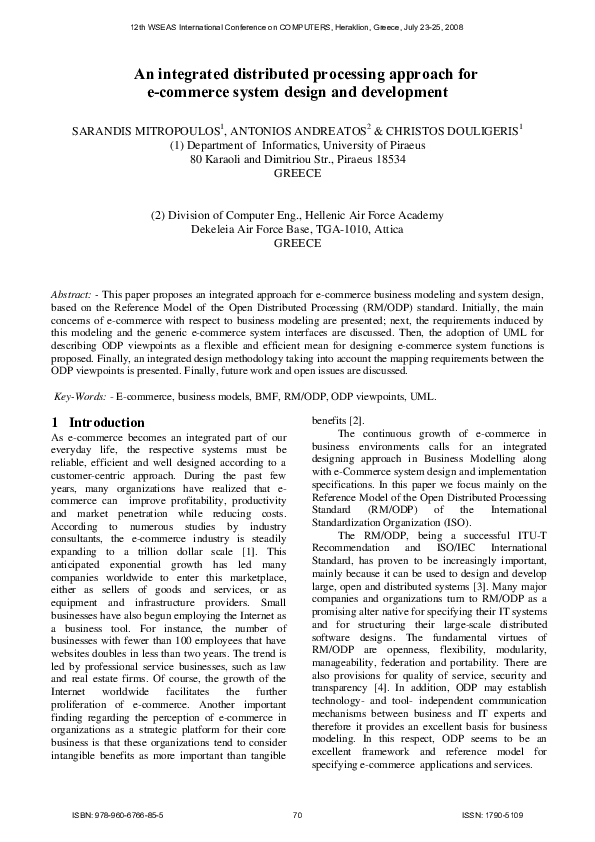 (PDF) An integrated distributed processing approach for e-commerce ...