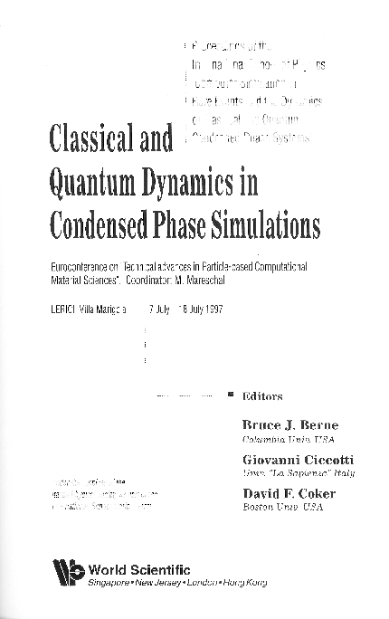 (PDF) Classical and Quantum Dynamics in Condensed Phase Simulations