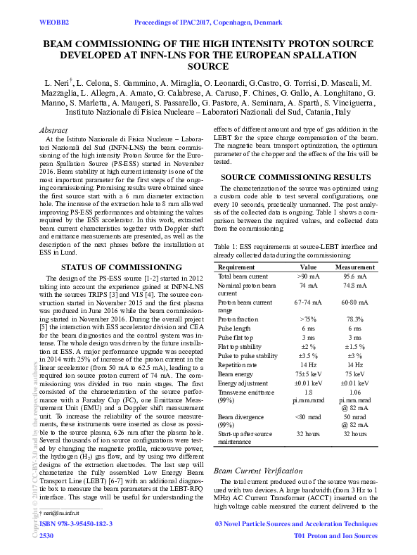 (PDF) Beam Commissioning of the High Intensity Proton Source Developed ...