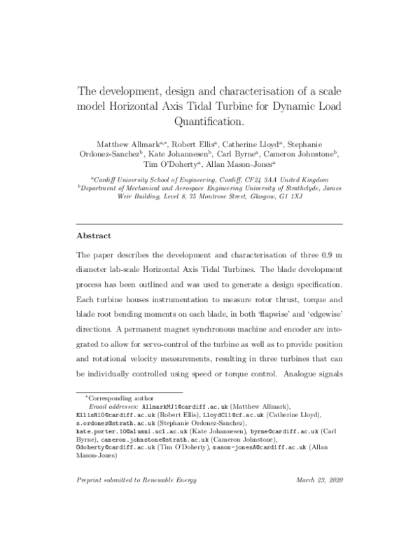 (PDF) The development, design and characterisation of a scale model ...