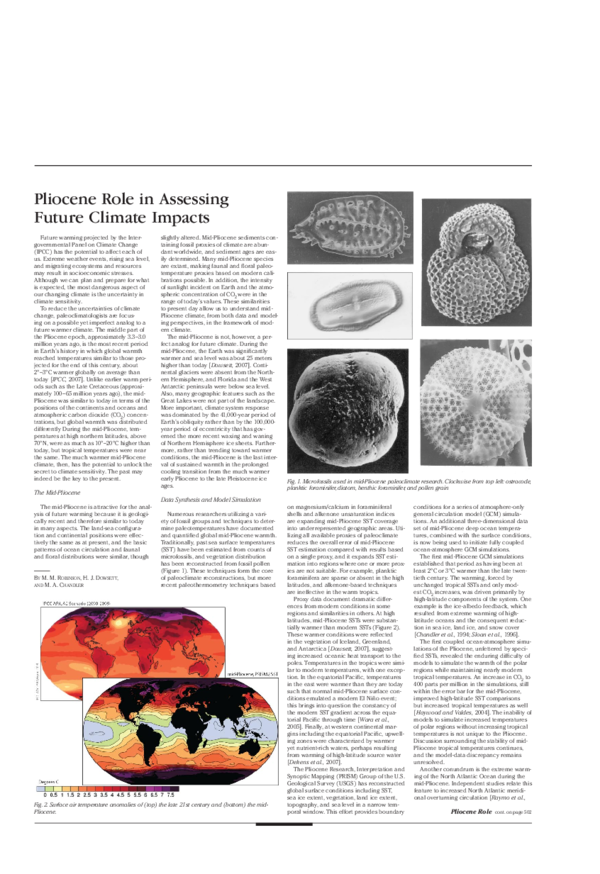 (PDF) Pliocene Role in Assessing Future Climate Impacts