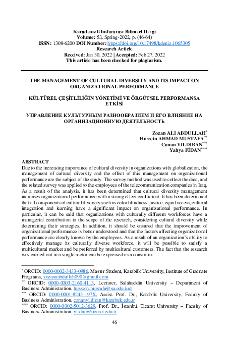 (PDF) THE MANAGEMENT OF CULTURAL DIVERSITY AND ITS IMPACT ON ...