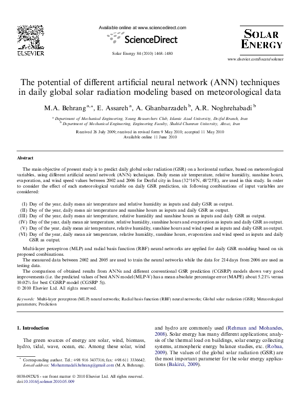 (PDF) The potential of different artificial neural network (ANN ...