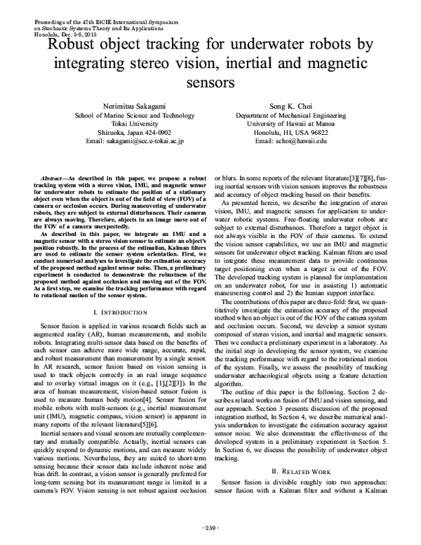 (PDF) Robust object tracking for underwater robots by integrating ...