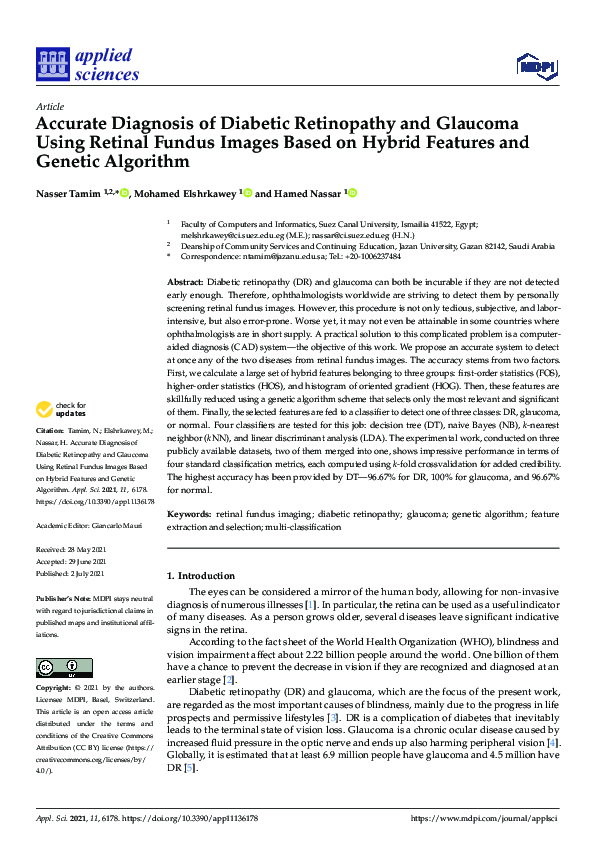(PDF) Accurate Diagnosis of Diabetic Retinopathy and Glaucoma Using ...