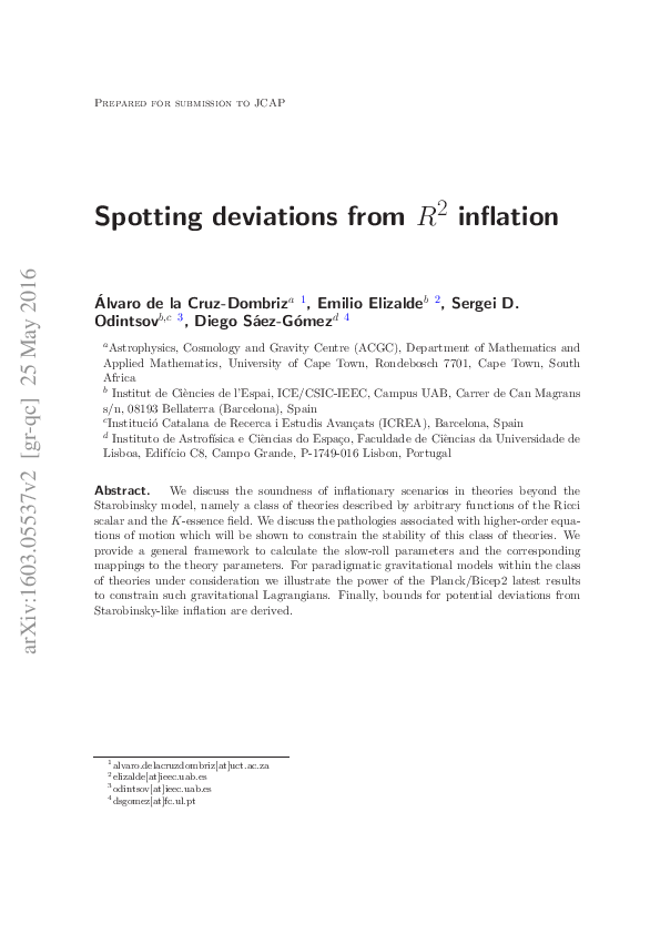 (PDF) Spotting deviations from R^2 inflation