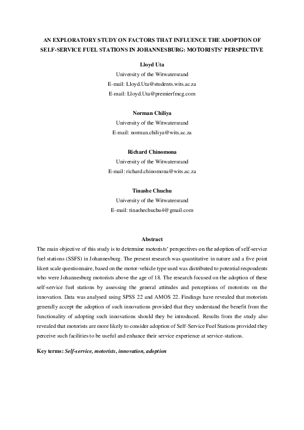 (PDF) An Exploratory Study on Factors That Influence the Adoption of ...