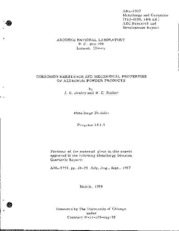 (PDF) Corrosion Resistance and Mechanical Properties of Aluminum Powder ...