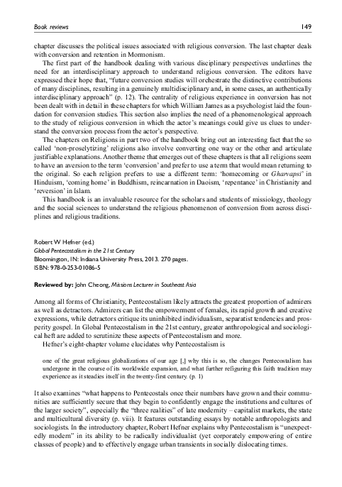 (PDF) Book review: Global Pentecostalism in the 21st ...