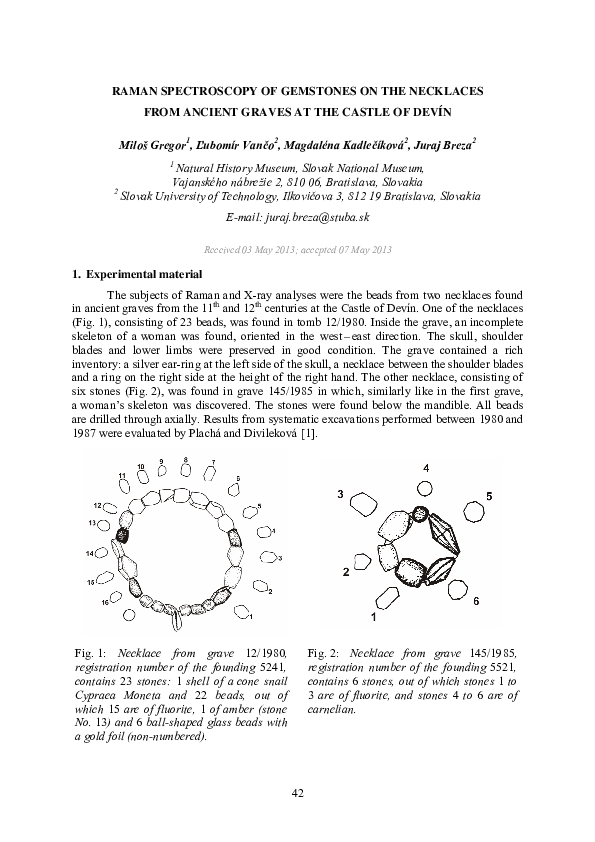 (PDF) Raman Spectroscopy of Gemstones on the Necklaces from Ancient ...