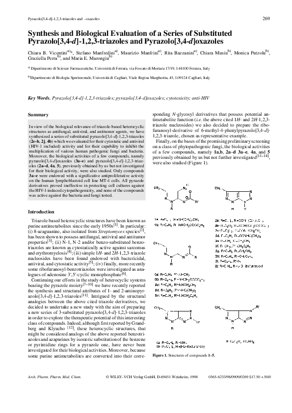 (PDF) Synthesis and Biological Evaluation of a Series of Substituted ...