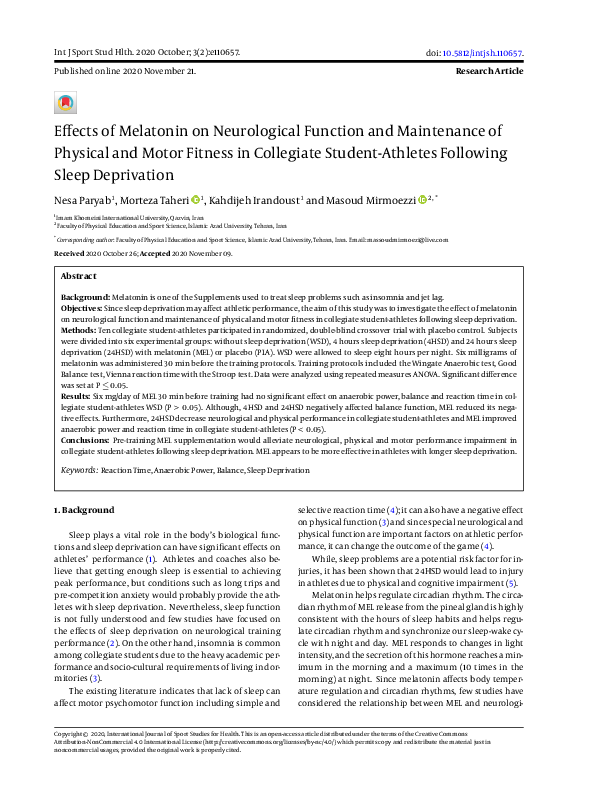 (PDF) Effects of Melatonin on Neurological Function and Maintenance of ...