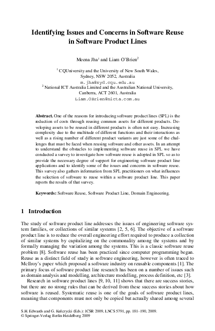 (PDF) Identifying Issues and Concerns in Software Reuse in Software ...