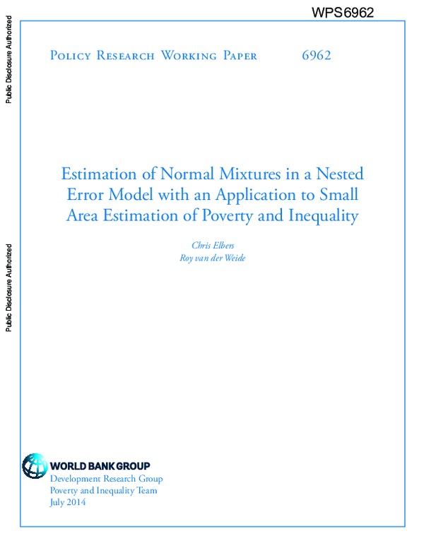 (PDF) Estimation of Normal Mixtures in a Nested Error Model with an ...