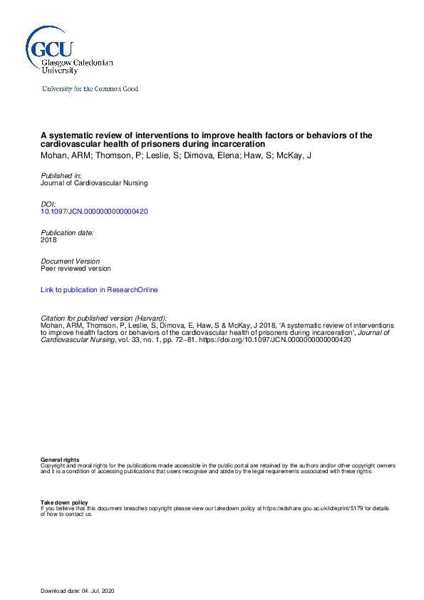 (PDF) A Systematic Review of Interventions to Improve Health Factors or ...