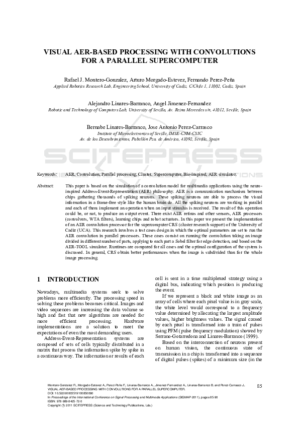 (PDF) Visual AER-based Processing with Convolutions for a Parallel ...