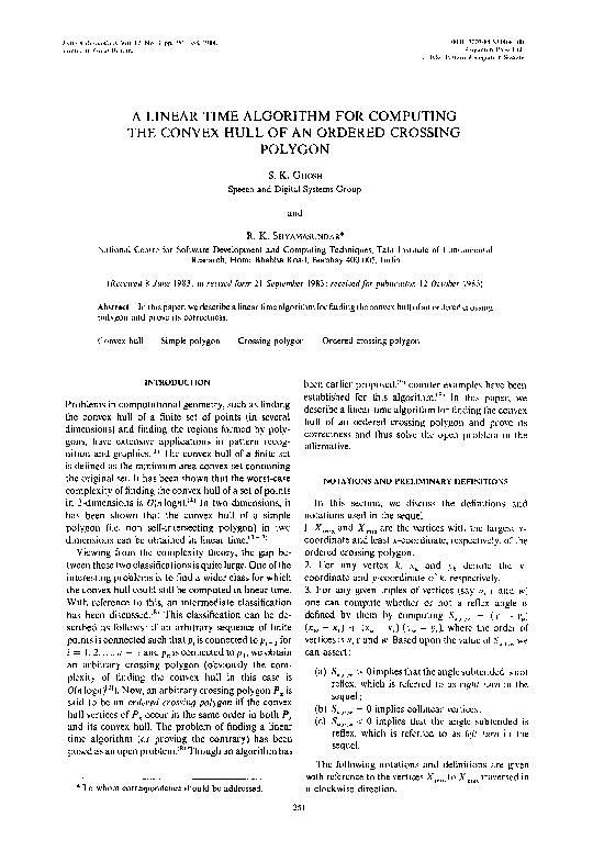 (PDF) A linear time algorithm for computing the convex hull of an ...