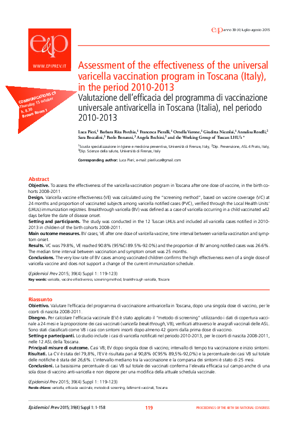 (PDF) Assessment of the effectiveness of the universal varicella ...