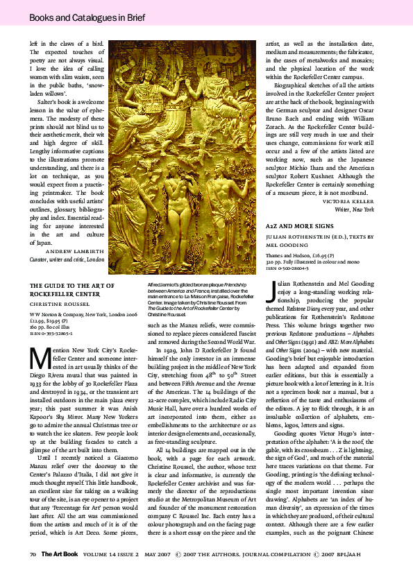 (PDF) The Guide to the Art of Rockefeller Center by Christine Roussel
