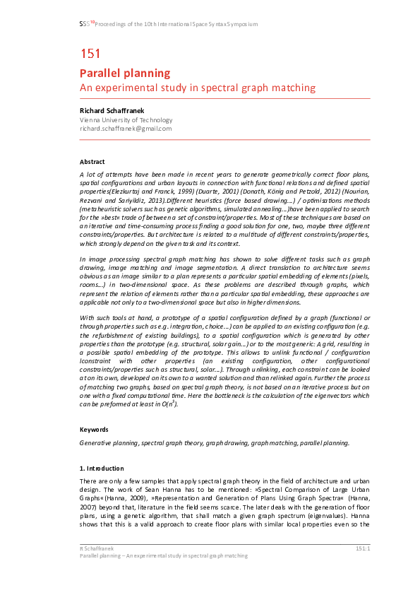 (PDF) Parallel planning An experimental study in spectral graph matching