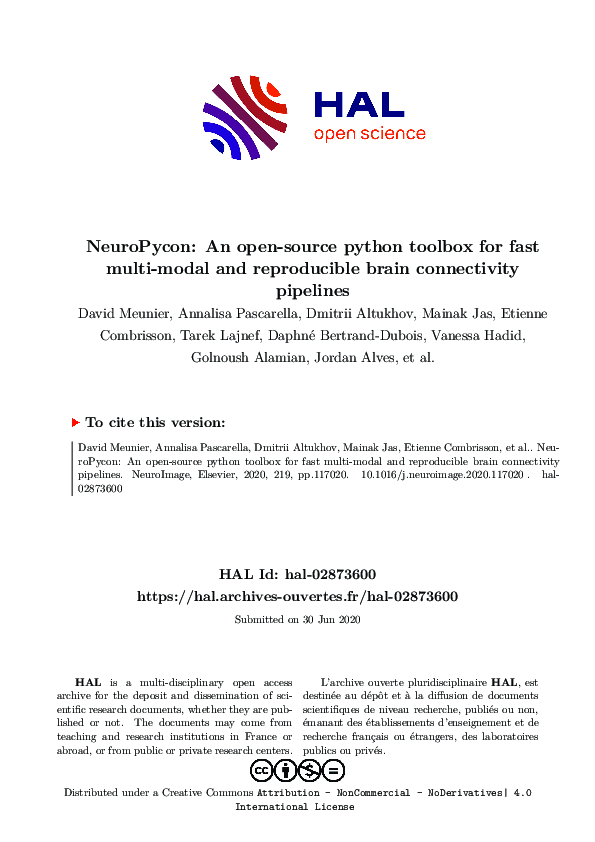(PDF) NeuroPycon: An open-source python toolbox for fast multi-modal ...