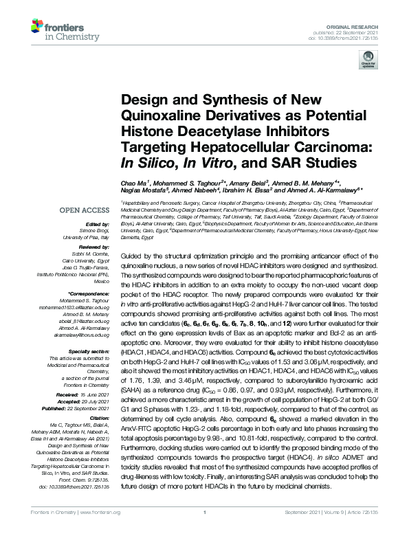 (PDF) Design and Synthesis of New Quinoxaline Derivatives as Potential ...