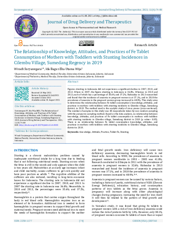 (PDF) The Relationship of Knowledge, Attitudes, and Practices of Fe ...