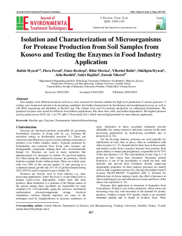 (PDF) Isolation and Characterization of Microorganisms for Protease ...