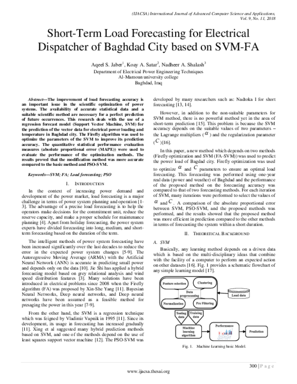 (PDF) Short Term Load Forecasting for Electrical Dispatcher of Baghdad