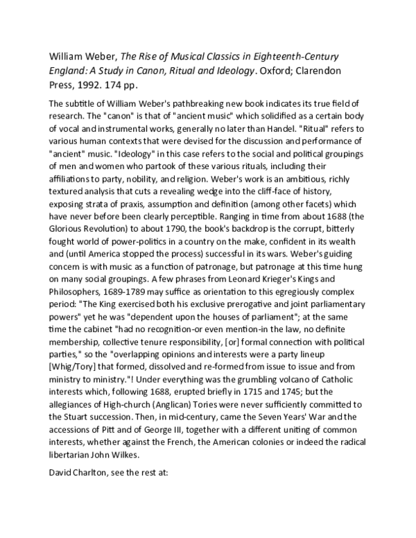 DOC) The Rise of Musical Classics in Eighteenth-Century England: A