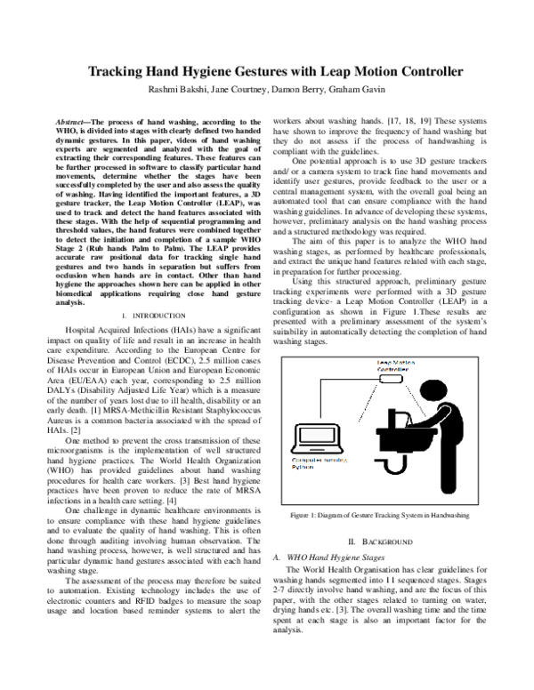 (PDF) Tracking Hand Hygiene Gestures with Leap Motion Controller