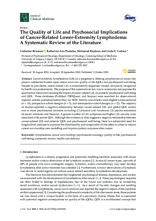 (PDF) The Quality of Life and Psychosocial Implications of Cancer ...