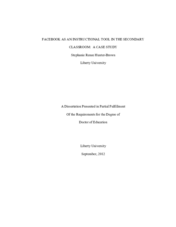 (PDF) Facebook as an Instructional Tool in the Secondary