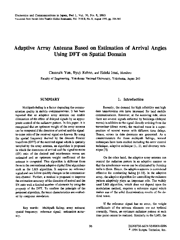 (PDF) Adaptive array antenna based on estimation of arrival angles ...