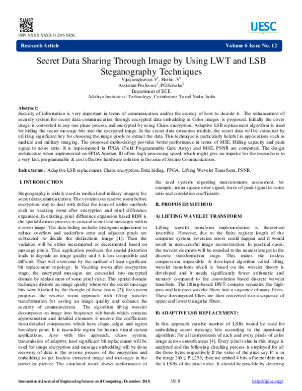 (PDF) Secret Data Sharing Through Image by Using LWT and LSB ...