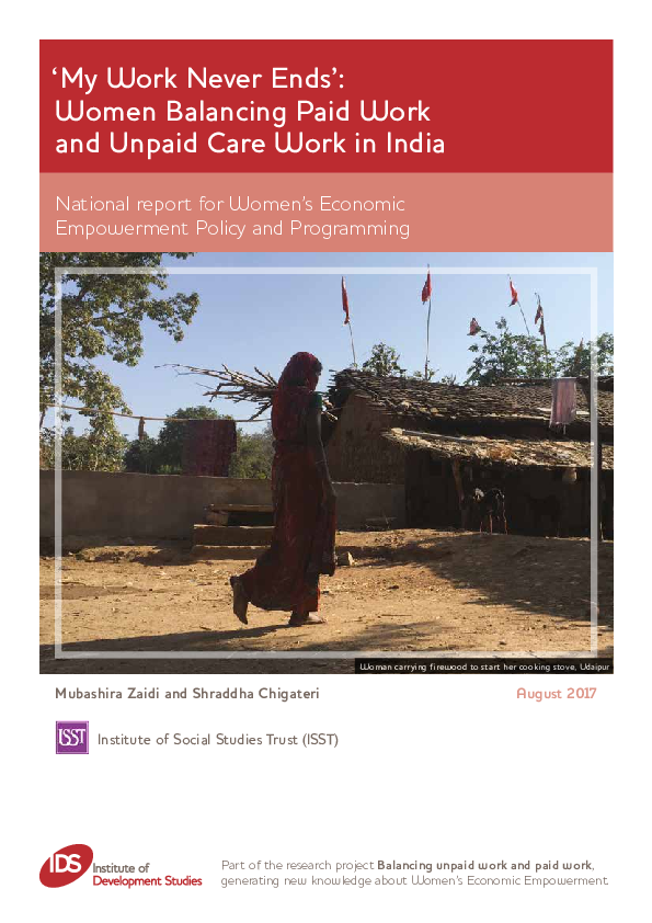 (PDF) ‘My Work Never Ends’: Women Balancing Paid Work and Unpaid Care ...
