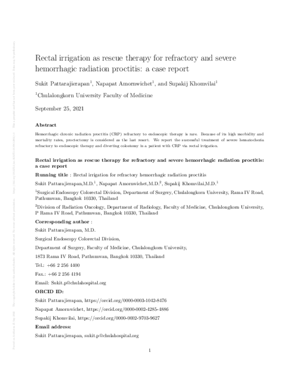 (PDF) Rectal irrigation as rescue therapy for refractory and severe ...