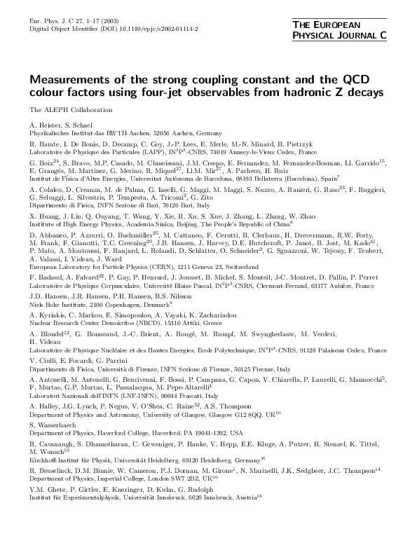 (PDF) Measurements of the strong coupling constant and the QCD colour ...
