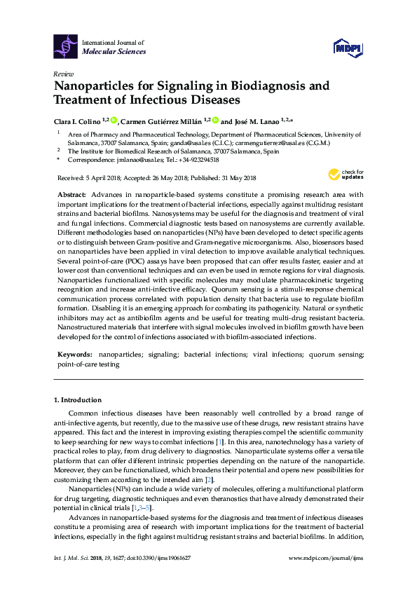 (PDF) Nanoparticles for Signaling in Biodiagnosis and Treatment of ...