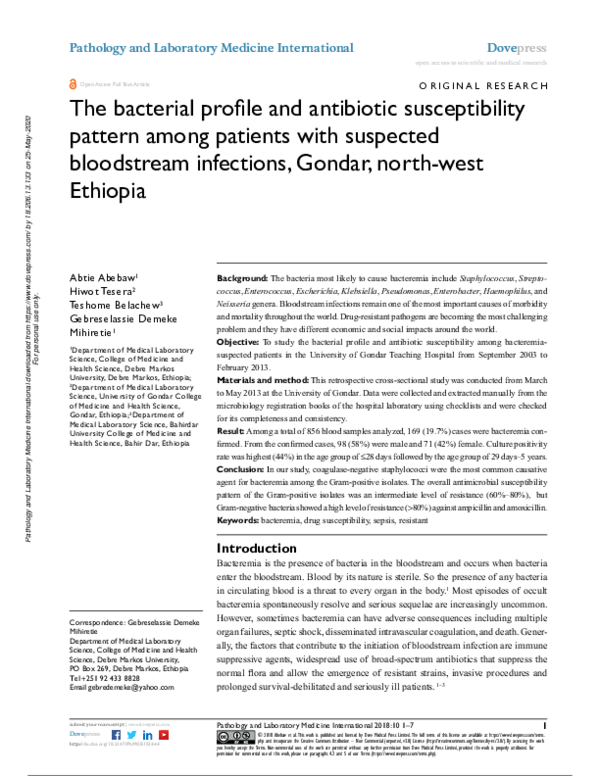 (PDF) The bacterial profile and antibiotic susceptibility pattern among ...