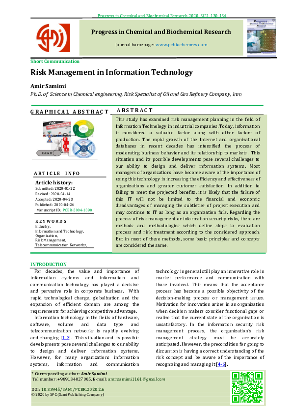 (PDF) Risk Management in Information Technology
