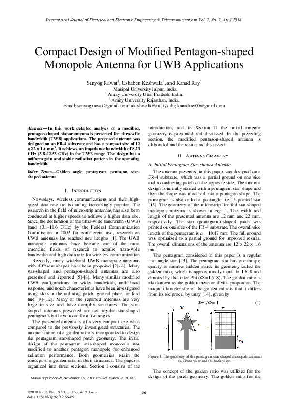 (PDF) Compact Design of Modified Pentagon Shaped Monopole Antenna for ...