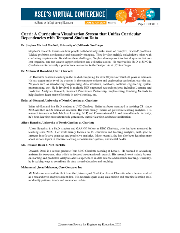 (PDF) Curri: A Curriculum Visualization System that Unifies Curricular ...