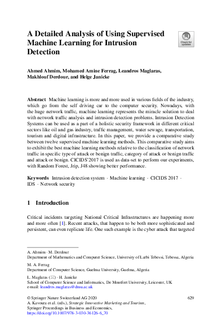 (PDF) A Detailed Analysis of Using Supervised Machine Learning for ...