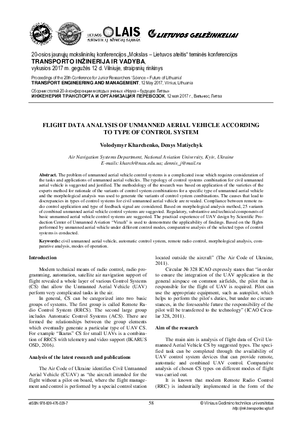 (PDF) Flight Data Analysis of Unmanned Aerial Vehicle According to Type ...
