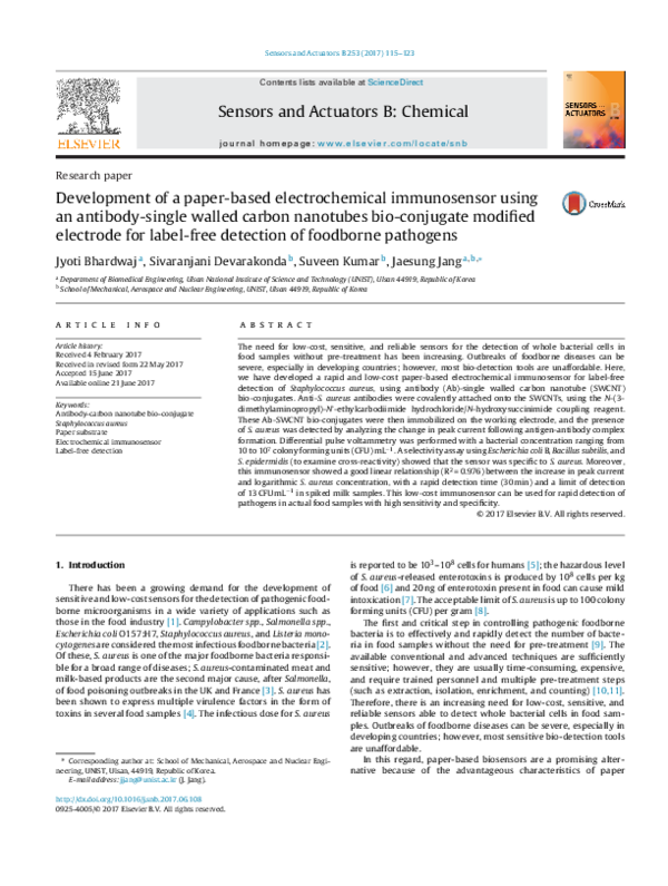 (PDF) Development of a paper-based electrochemical immunosensor using ...